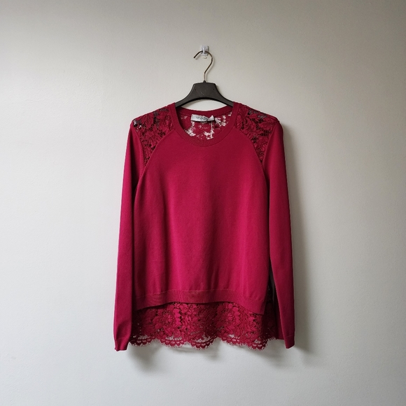 Valentino Knit Sweater with Lace Detail - Picture 2 of 12